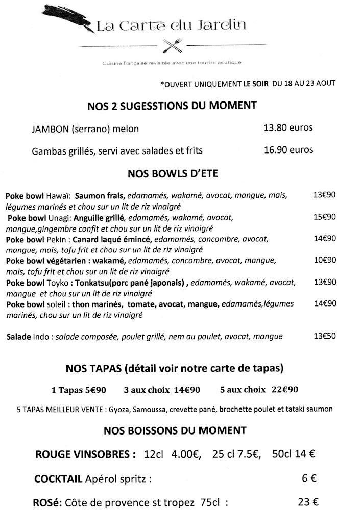 Jardin du Pré Fleuri -Bar Restaurant asiatique Lyon Villeurbanne - Menu Image 1