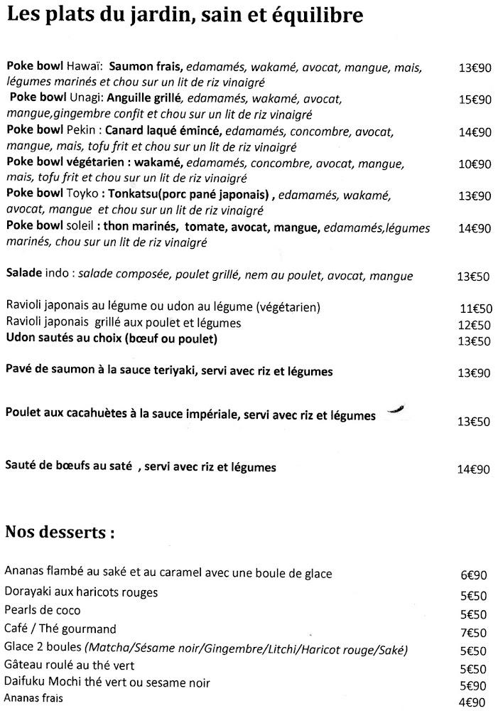 Jardin du Pré Fleuri -Bar Restaurant asiatique Lyon Villeurbanne - Menu Image 2
